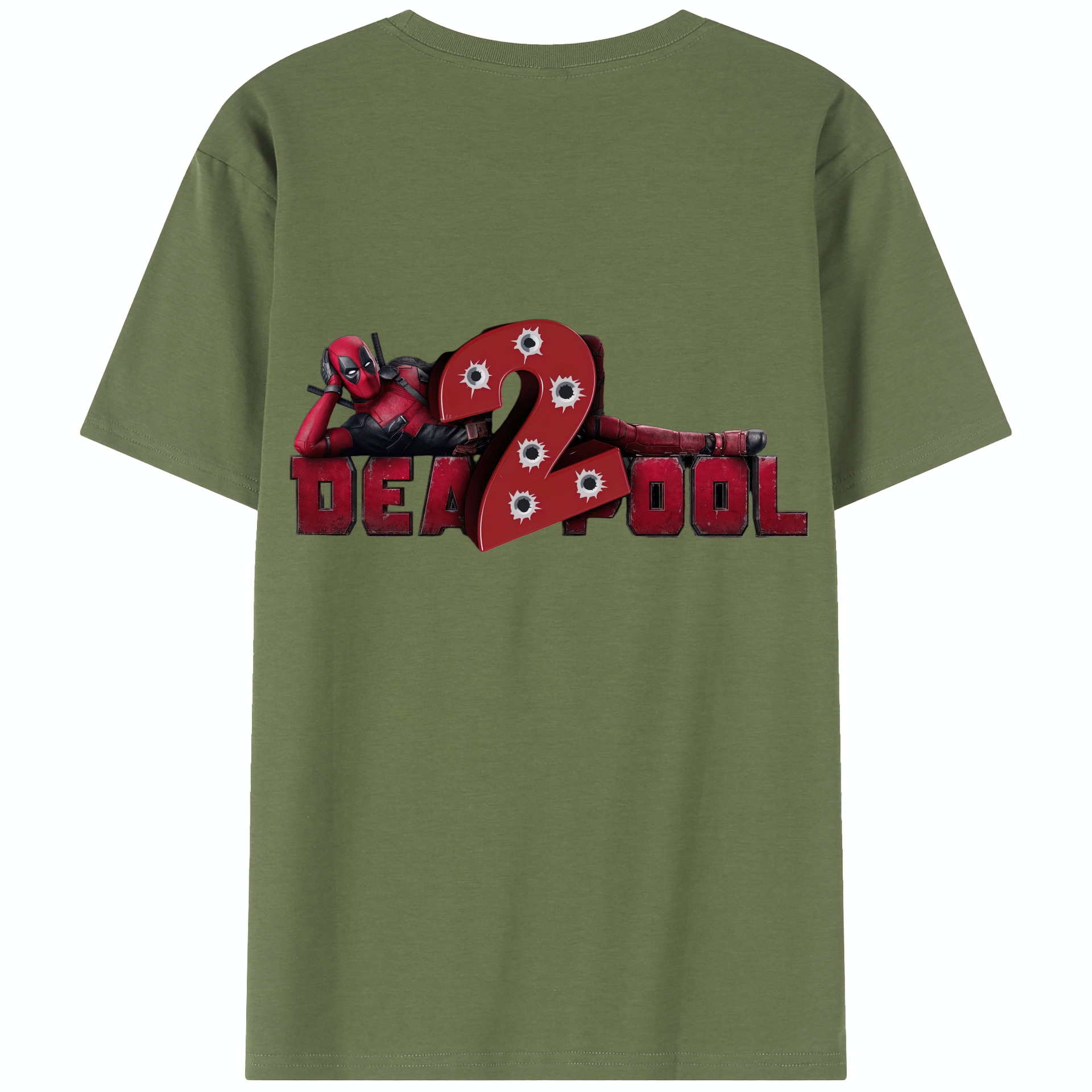 （画像用） Deadpool デッドプール 綿100％半袖Tシャツ（背面プリント）